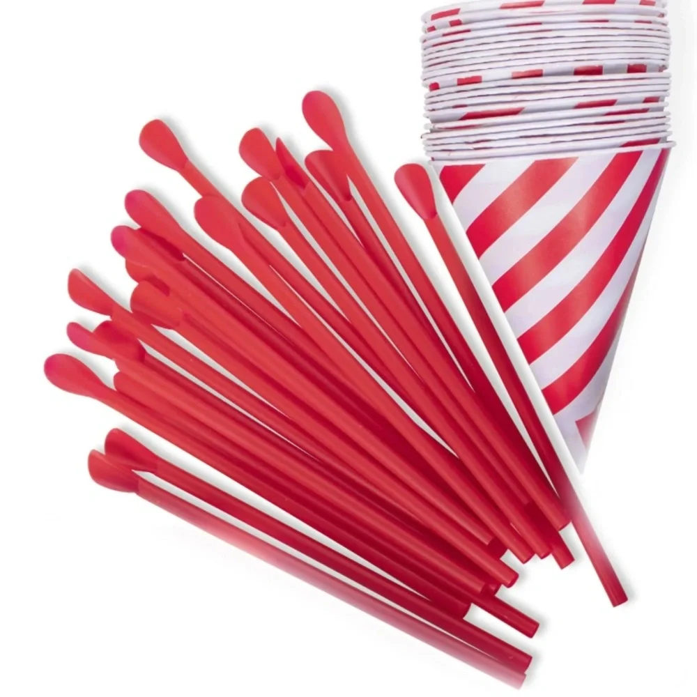 NEW- Two Nostalgia Red and White Snow Cone Party Kits